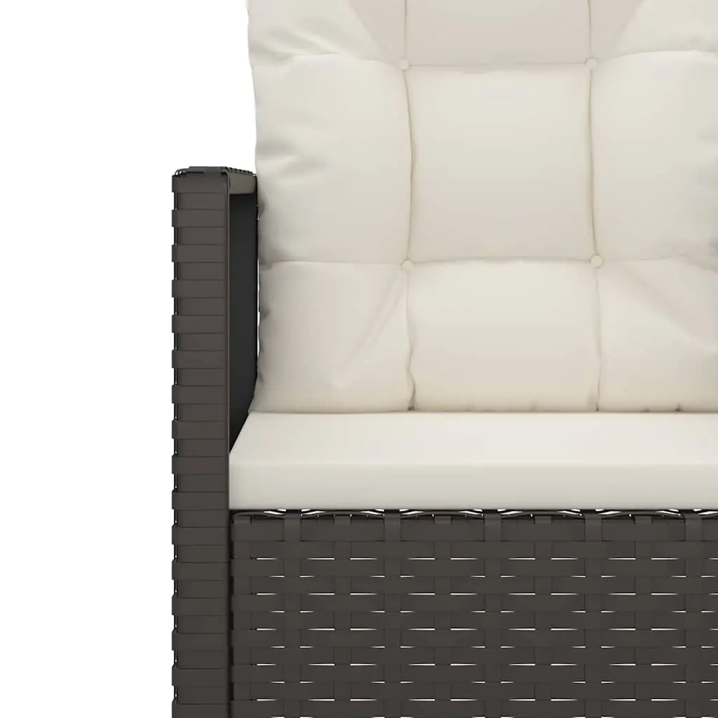 3 Piece Outdoor Lounge Set Poly Rattan Garden Furniture with Cushions Black