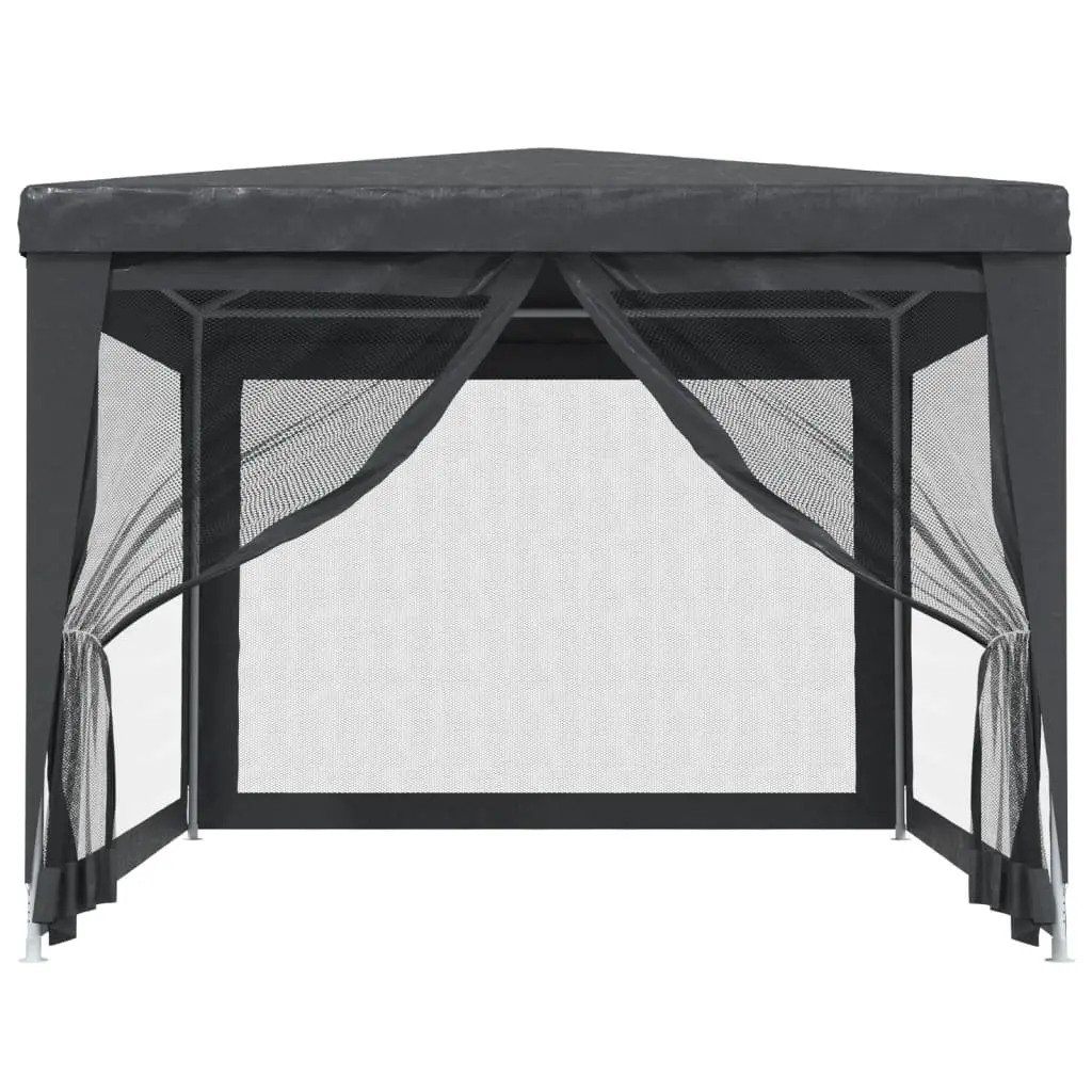 Party Tent Gazebo Outdoor Canopy 3x4m Anthracite with Mesh Sidewalls
