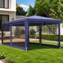 Party Tent 3x6m Outdoor Gazebo Marquee 6 Mesh Sidewalls Garden Canopy Blue