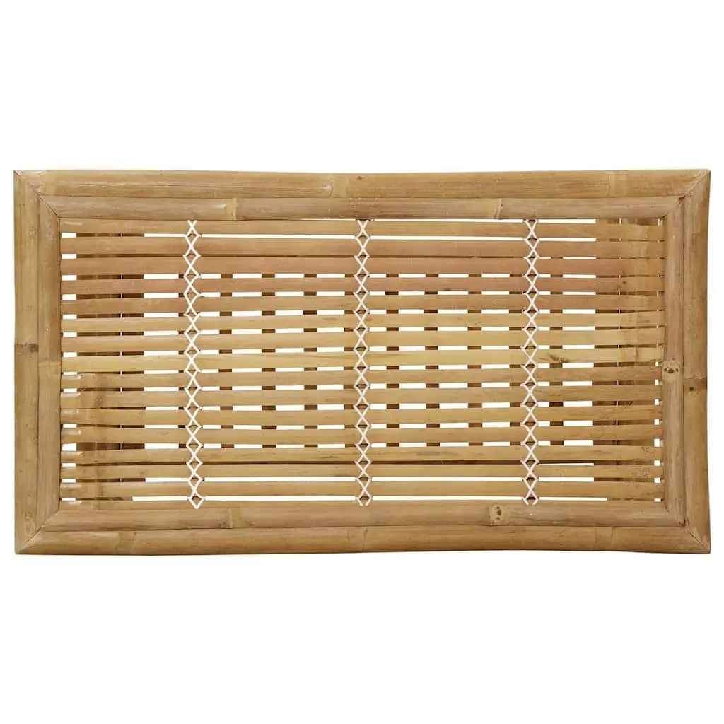 2 Piece Bamboo Garden Lounge Set with Grey Cushions Outdoor Patio Furniture