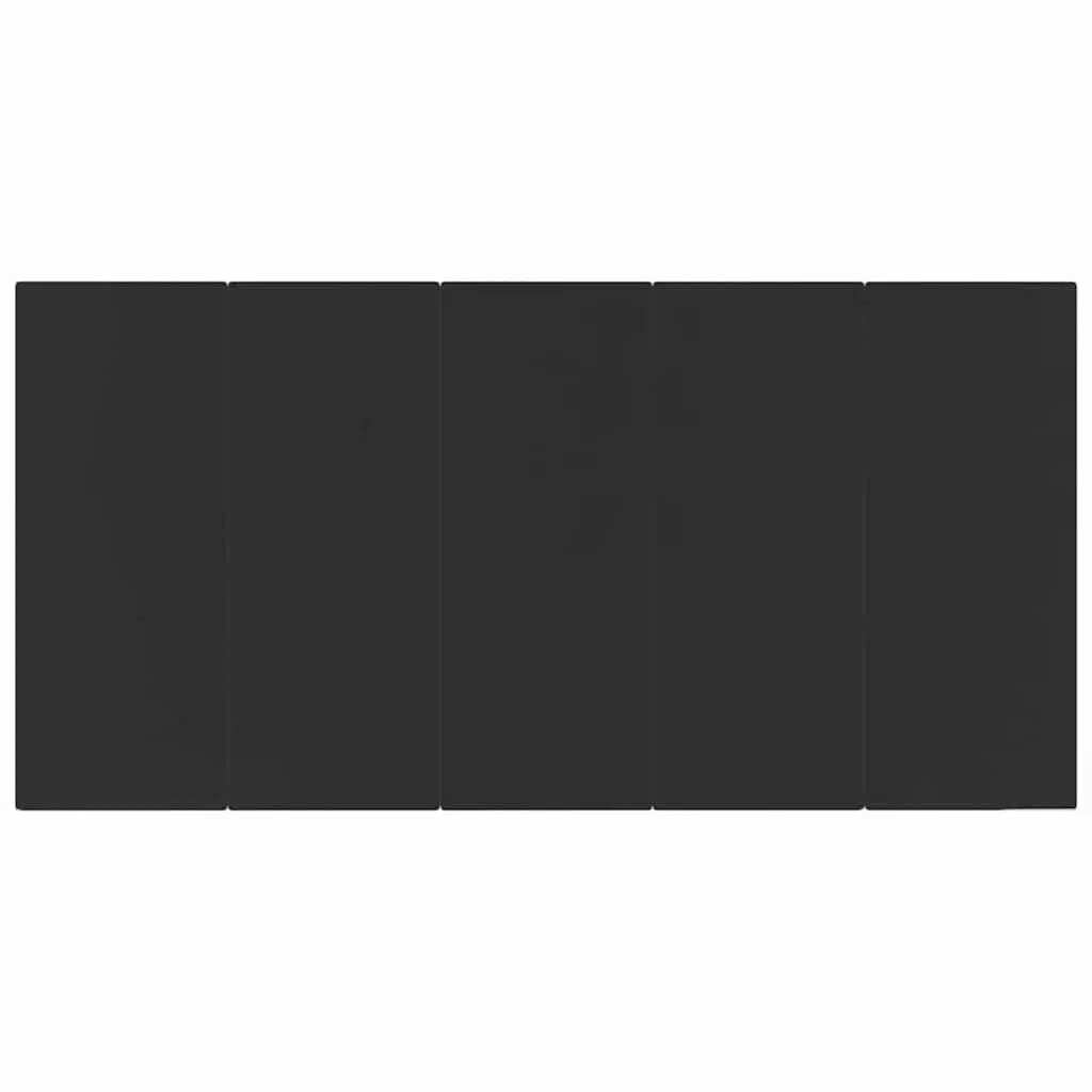 Garden Dining Table Black Steel Tempered Glass 200x100x74cm