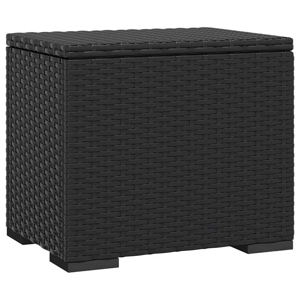 Ottomans with Cushions 40x30x40 cm Black PE Rattan Footrest Garden 2 Piece