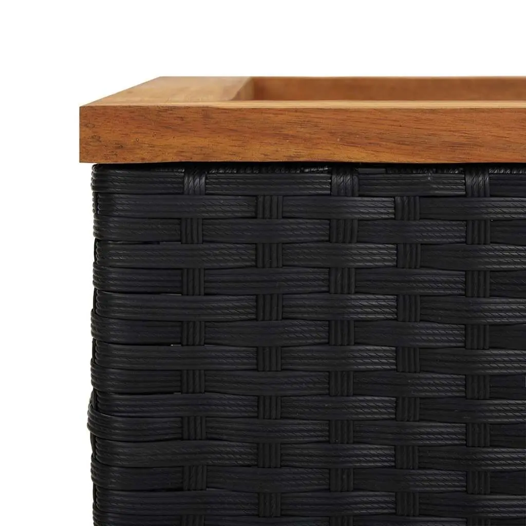 Planter Weather-resistant Poly Rattan 80x40x40 cm Black Garden Raised Bed Flower Box Outdoor
