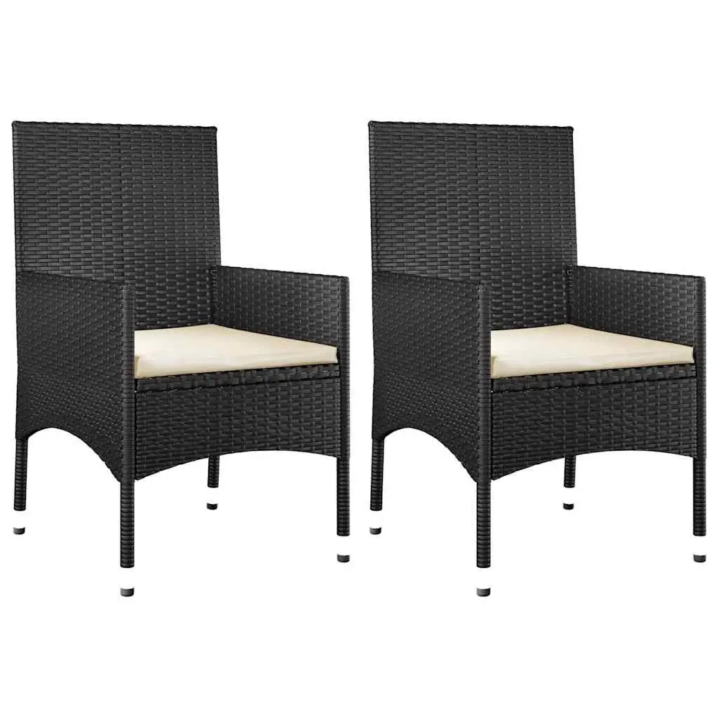 4 Piece Garden Lounge Set Outdoor Furniture with Cushions Black Poly Rattan
