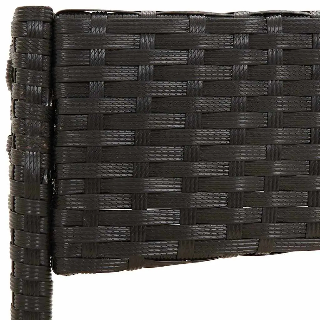 4 Piece Garden Lounge Set Outdoor Furniture with Cushions Black Poly Rattan