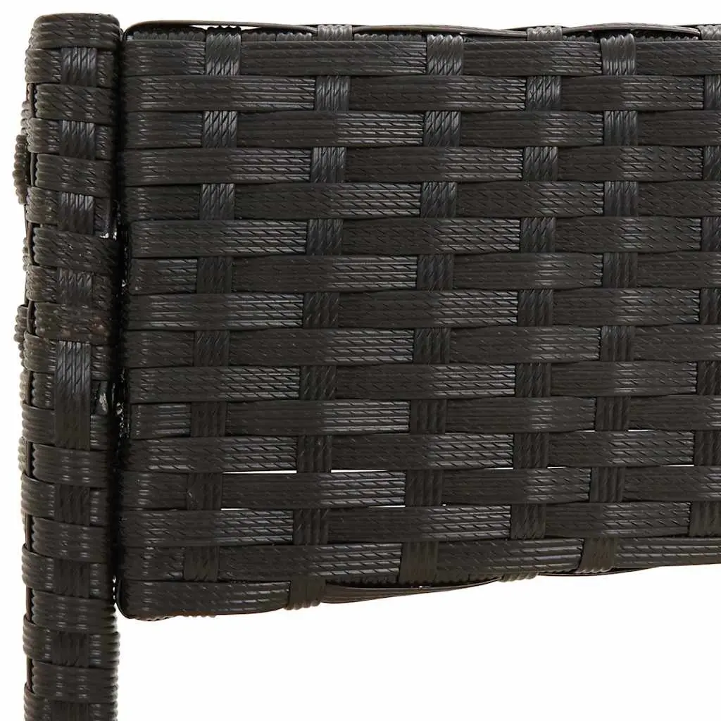 4 Piece Outdoor Garden Lounge Set with Cushions Black Poly Rattan Patio