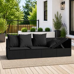 Outdoor Lounge Bed Sun Lounger Adjustable Recliner Patio Furniture with Cushions