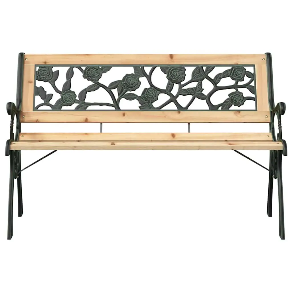 Garden Bench Wooden Outdoor Seating with Cushion 116 x 54 x 73 cm Brown