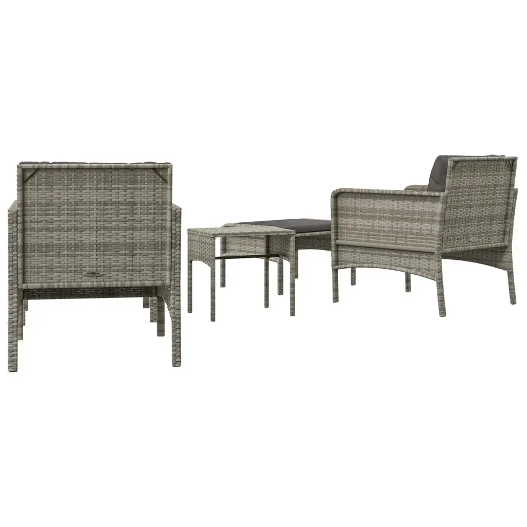 5 Piece Grey Garden Lounge Set Outdoor Patio Furniture with Cushions
