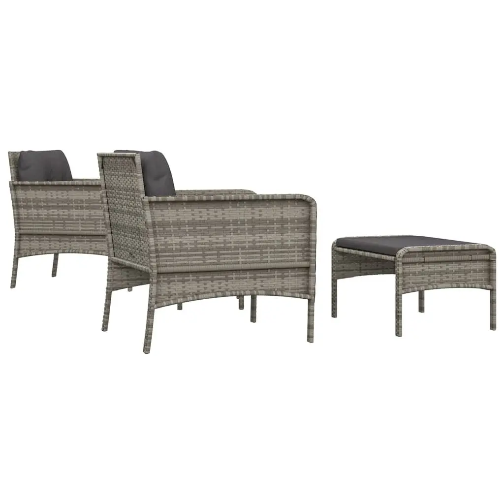 5 Piece Grey Garden Lounge Set Outdoor Patio Furniture with Cushions