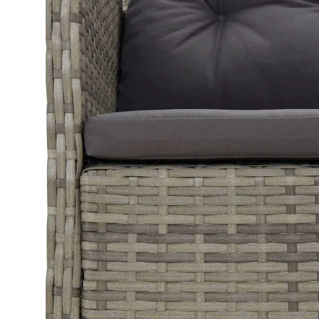 5 Piece Grey Garden Lounge Set Outdoor Patio Furniture with Cushions