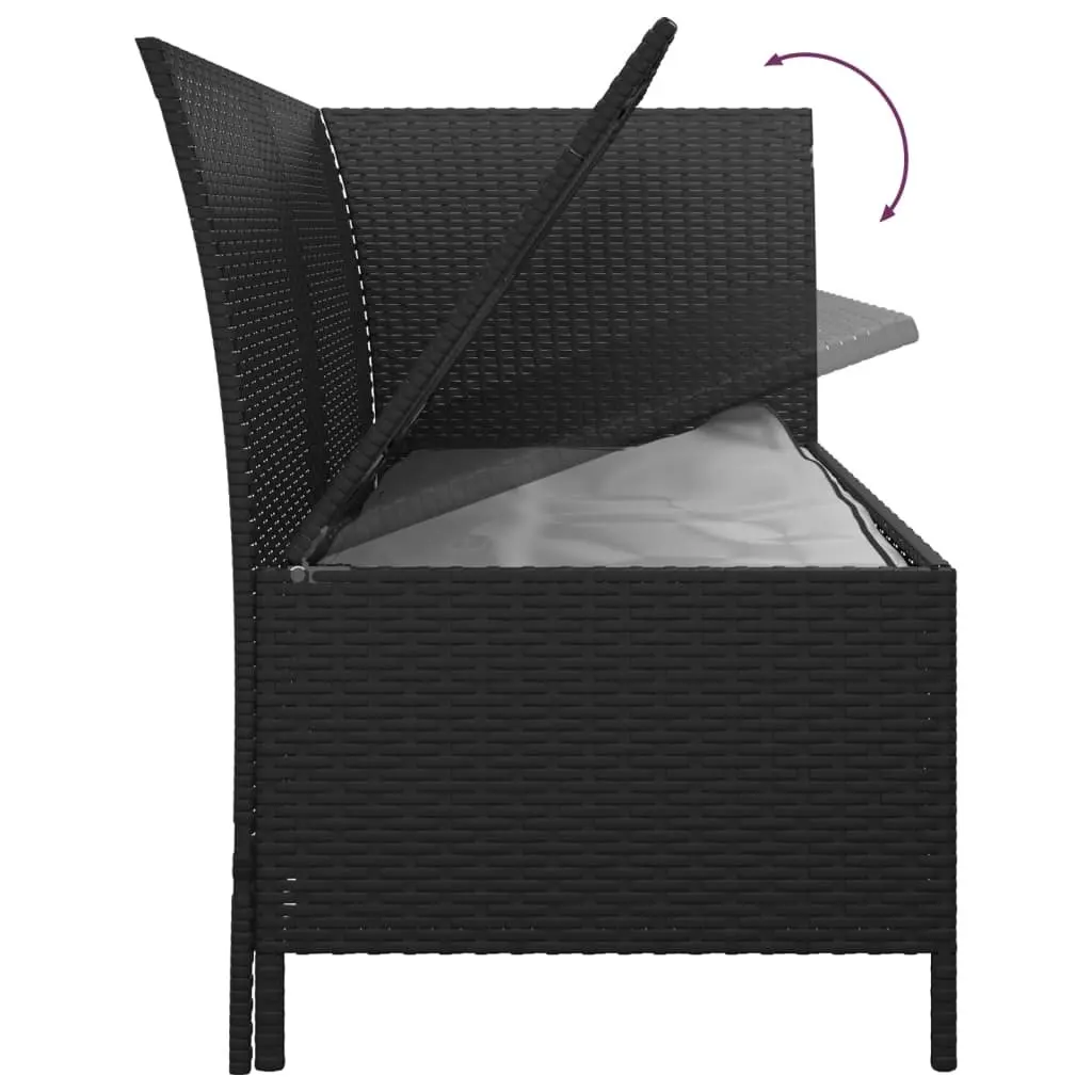 4 Piece Garden Lounge Set Outdoor Furniture with Cushions Black Poly Rattan