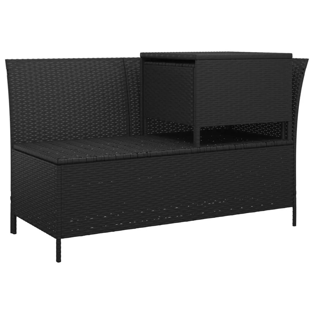 4 Piece Garden Lounge Set Outdoor Furniture with Cushions Black Poly Rattan