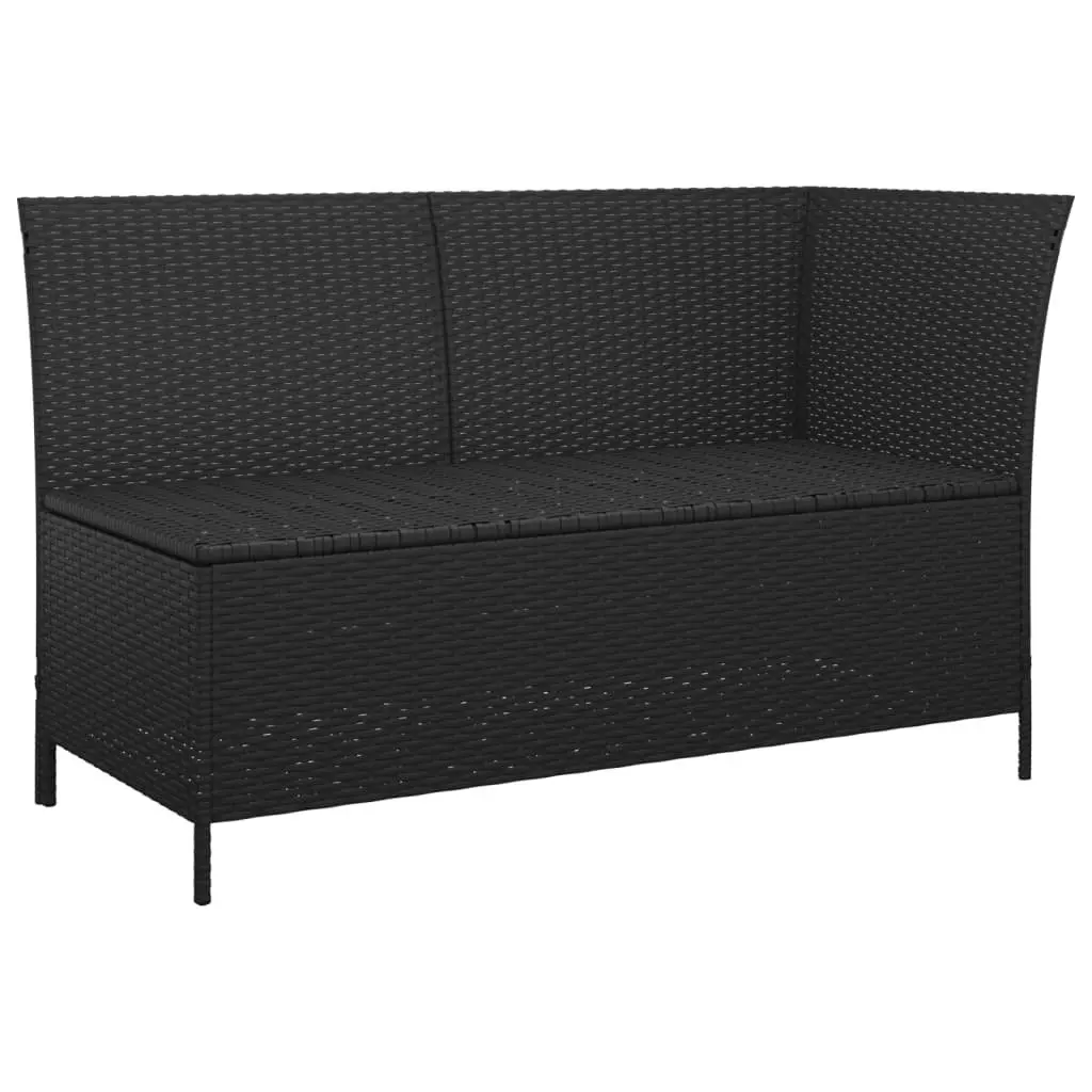 3 Piece Garden Lounge Set with Cushions Black Poly Rattan Outdoor Furniture