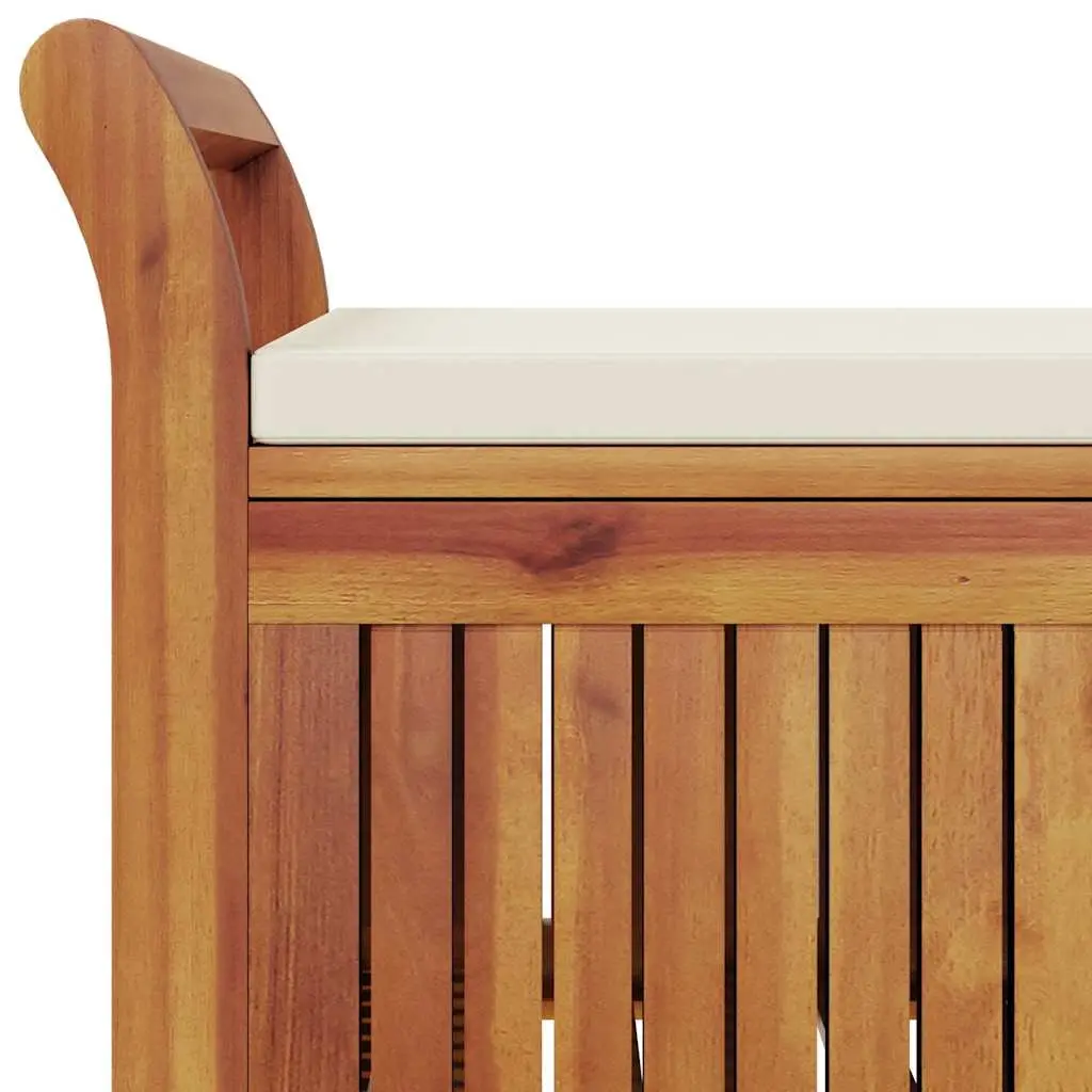 Garden Storage Bench Wooden Outdoor Seating 126cm Brown
