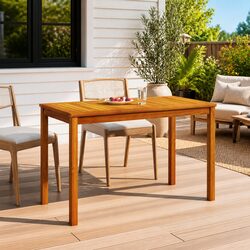 Solid Acacia Wood Garden Dining Table Outdoor Patio Furniture Brown 110x55x67cm