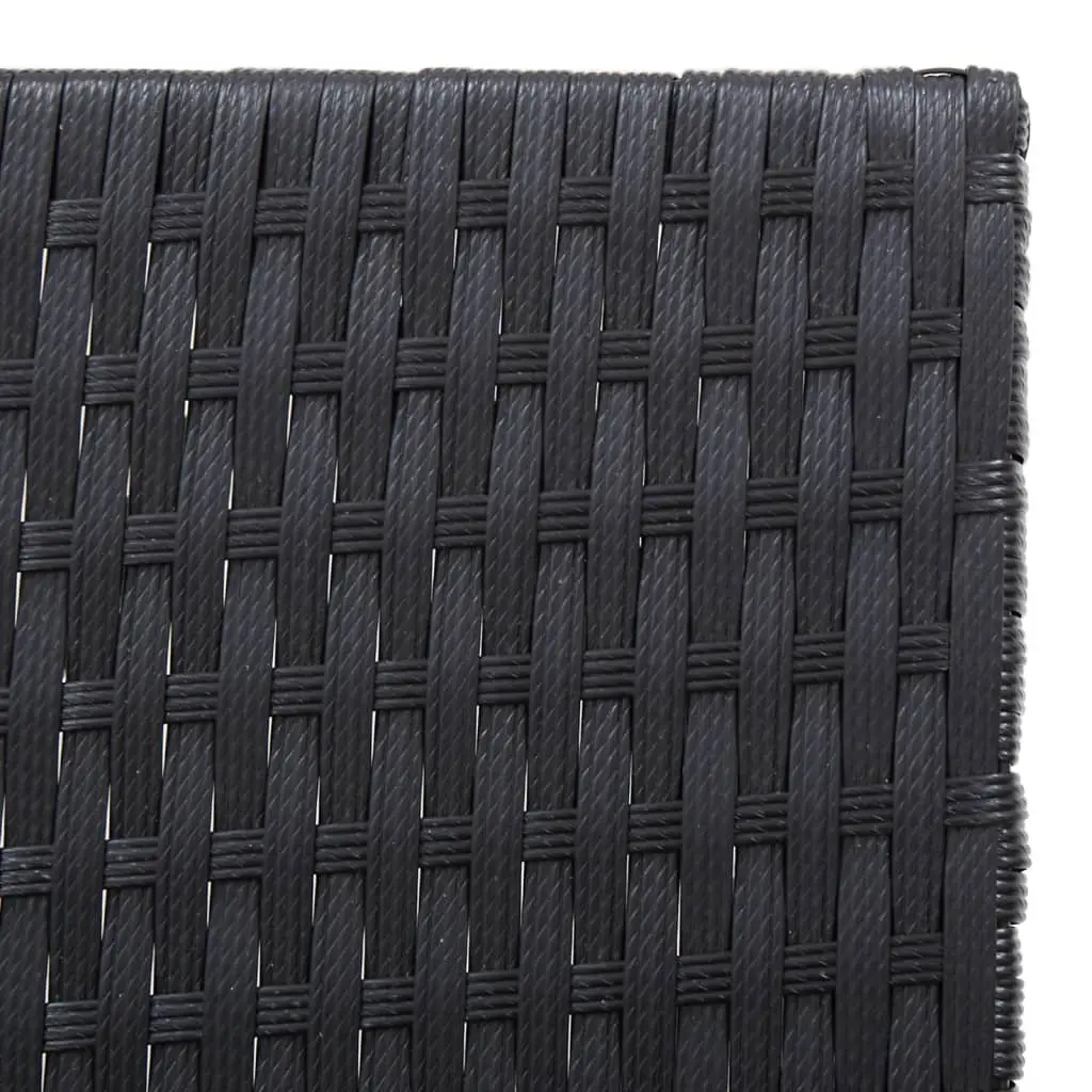 Sun Lounger Adjustable Backrest Black PE Rattan and Solid Acacia Wood Garden Patio Pool Chair