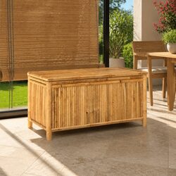 Garden Storage Box 110x52x55cm Bamboo Outdoor Bench Chest Deck Tool