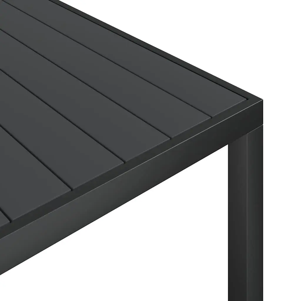 Garden Dining Set 7 Piece Black Outdoor Furniture Patio Table and Reclining Chairs