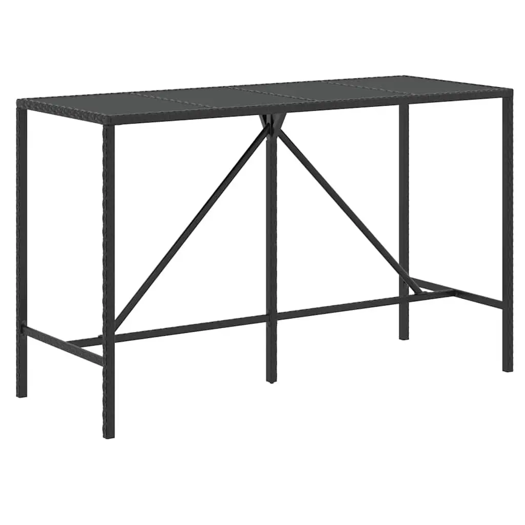 7 Piece Garden Bar Set with Cushions PE Rattan Black