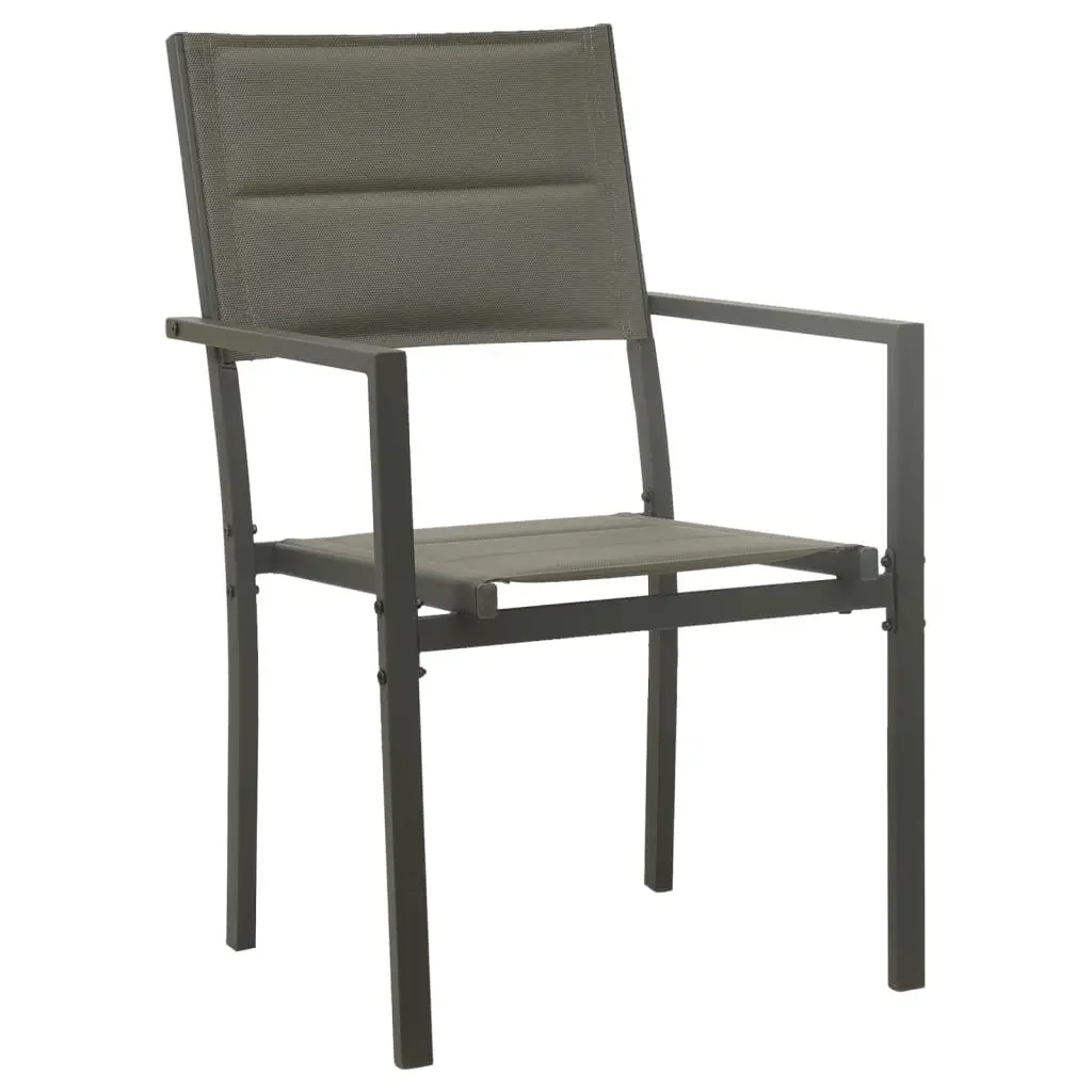7 Piece Outdoor Garden Dining Set Black Steel Chairs Table Patio Furniture