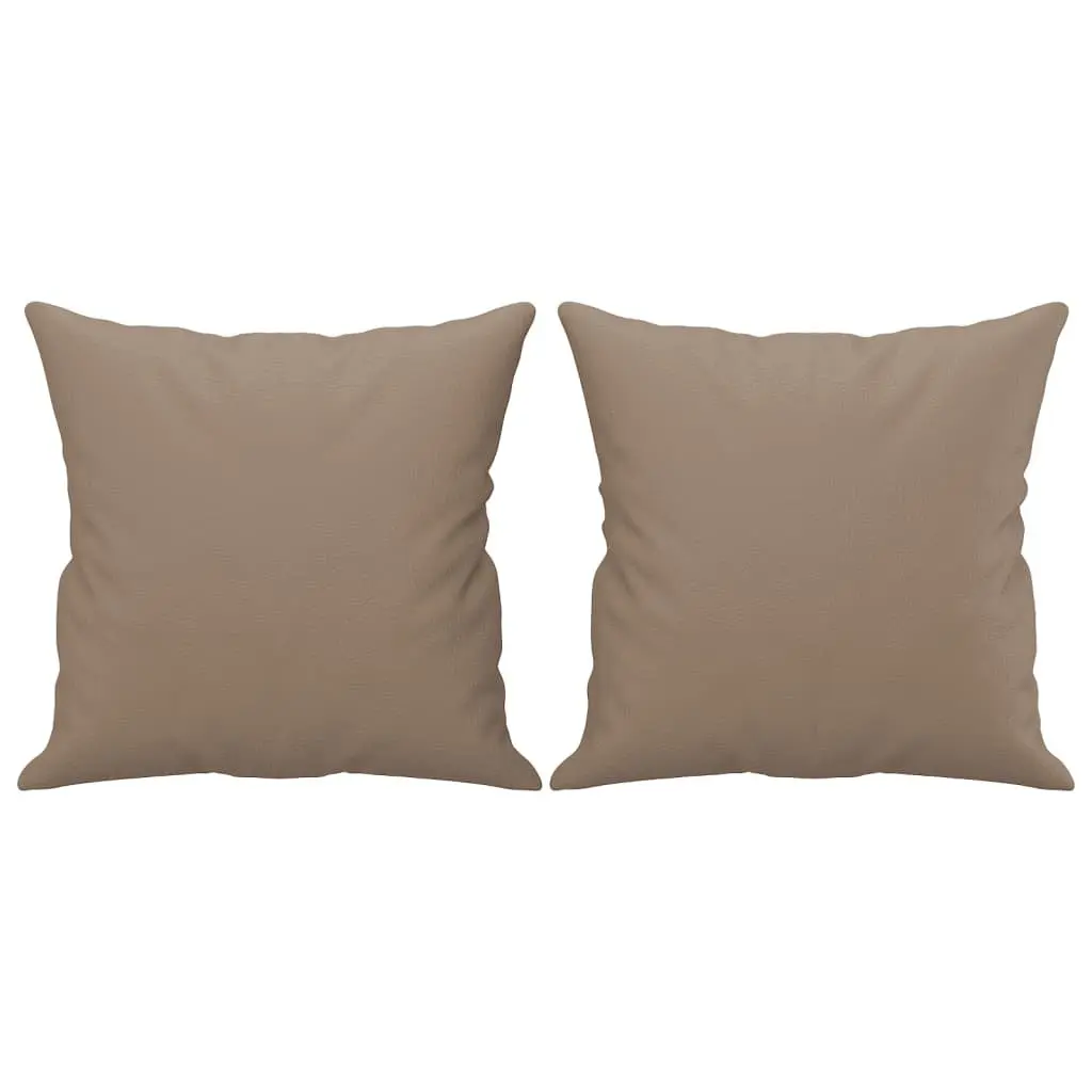 2-Seater Sofa Faux Leather Brown Modern Lounge Couch with Throw Pillows 140cm
