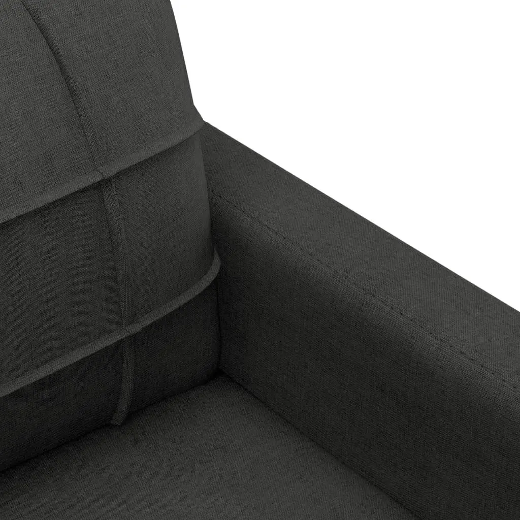 4 Piece Sofa Set Black Fabric Lounge with Pillows Ottoman Footstool Living Room