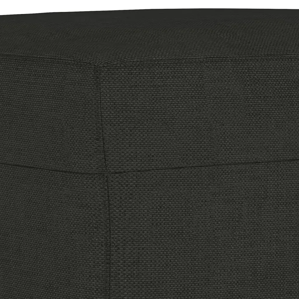 4 Piece Sofa Set Black Fabric Lounge with Pillows Ottoman Footstool Living Room