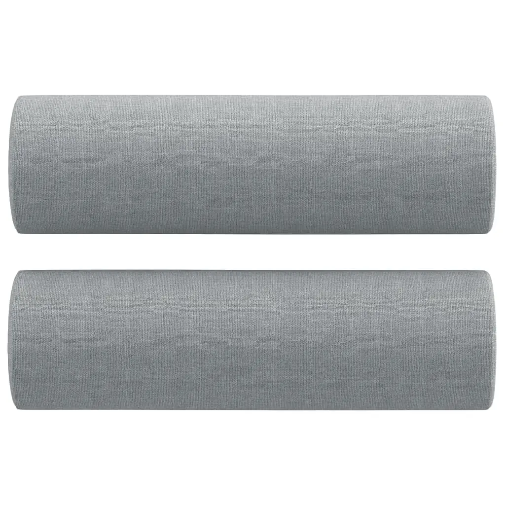 2 Piece Sofa Set Grey Fabric Lounge Suite with Pillows