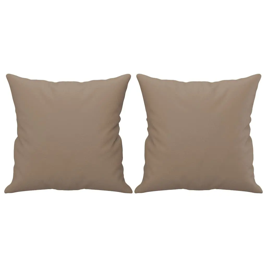 2 Piece Sofa Set Brown Faux Leather Lounge Couch with Throw Pillows