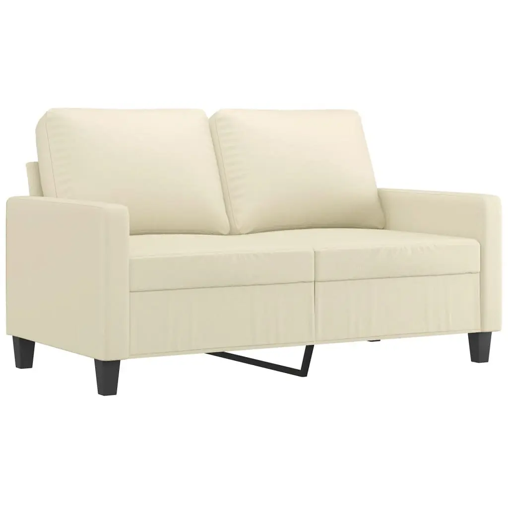 2 Piece Sofa Set Faux Leather Cream Living Room Furniture Seating with Cushions