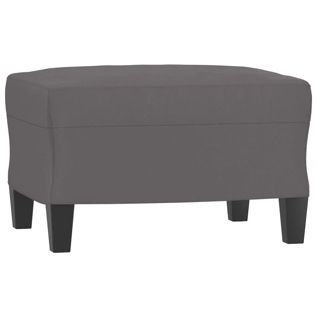 3 Piece Sofa Set Grey Faux Leather Compact Living Room Furniture Couch