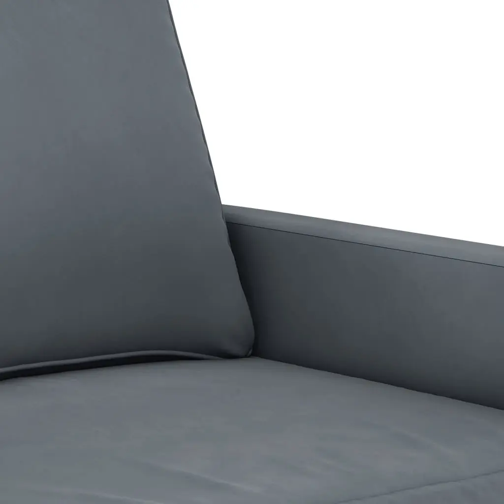 2 Piece Sofa Set Grey Velvet Living Room Furniture Comfortable Padded Seating