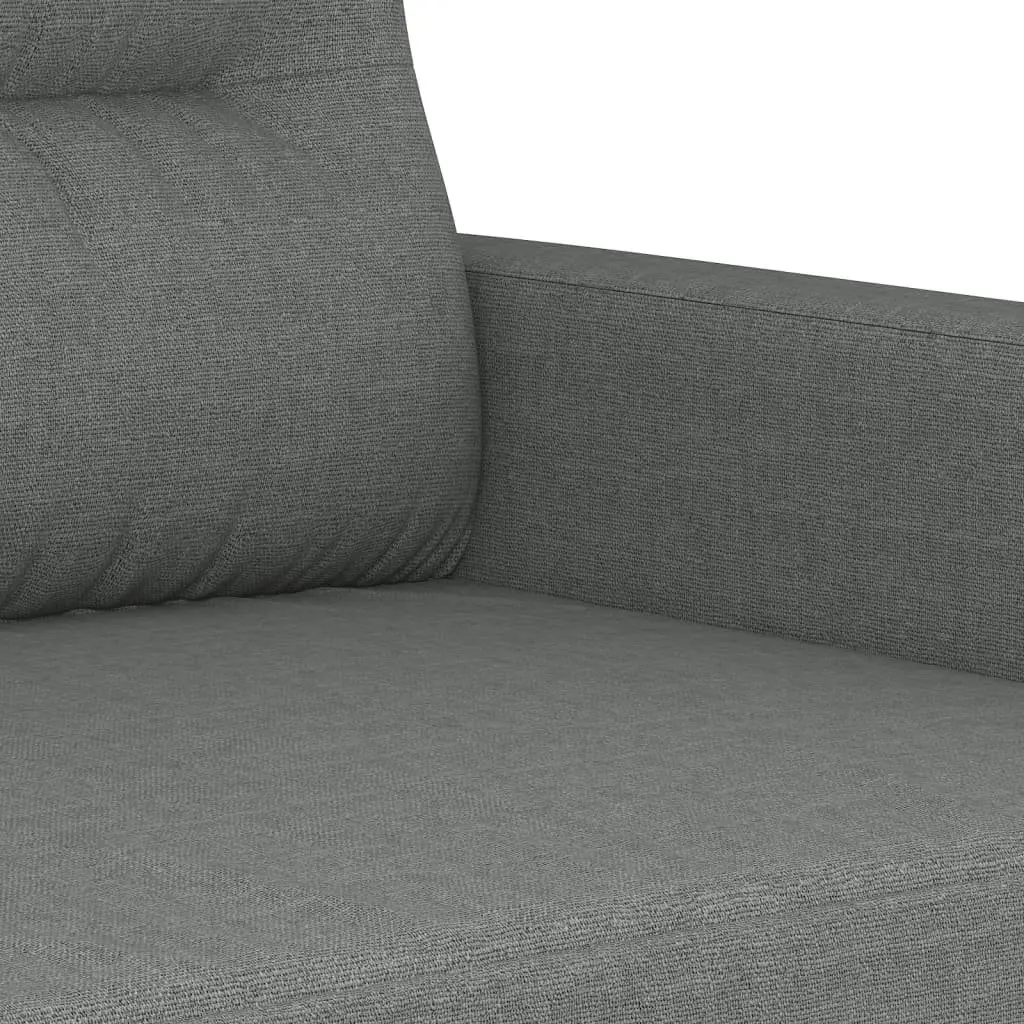Grey Fabric 3 Piece Sofa Set with Cushions Comfortable Seating Living Room