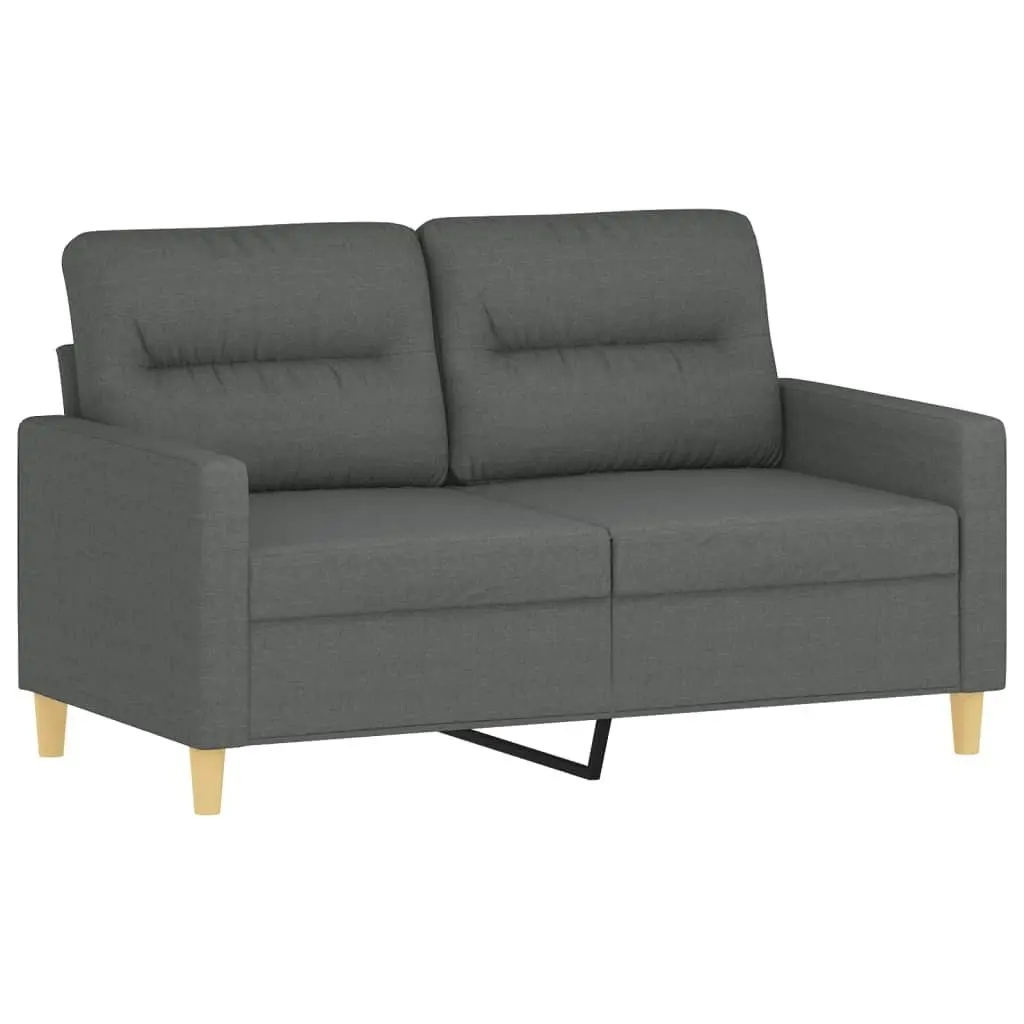3 Piece Sofa Set Grey Fabric Lounge Suite Compact Living Room Furniture