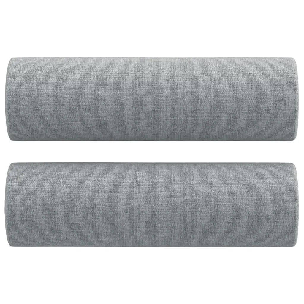3 Piece Sofa Set Grey Fabric Couch with Pillows Footstool