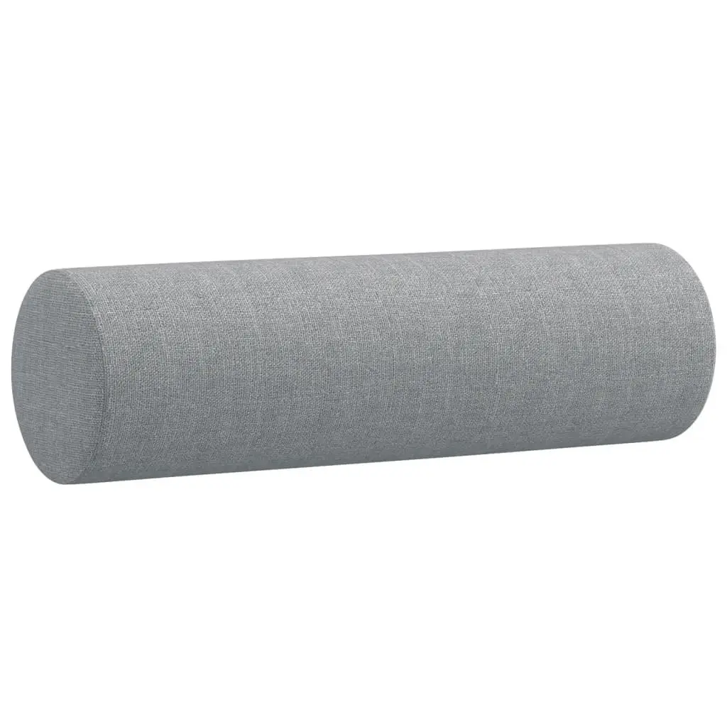 3 Piece Sofa Set Grey Fabric Couch with Pillows Footstool