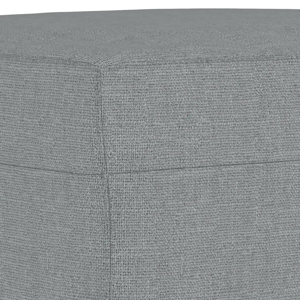 3 Piece Sofa Set Grey Fabric Couch with Pillows Footstool