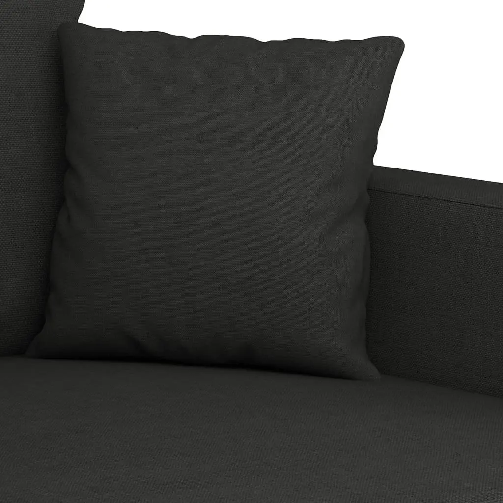 4 Piece Sofa Set Durable Fabric Compact Size Black Living Room
