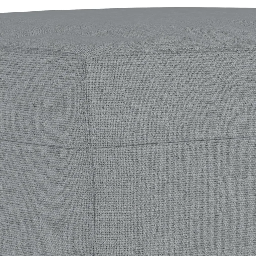 3 Piece Sofa Set Grey Fabric Lounge with Cushions and Footstool Living Room
