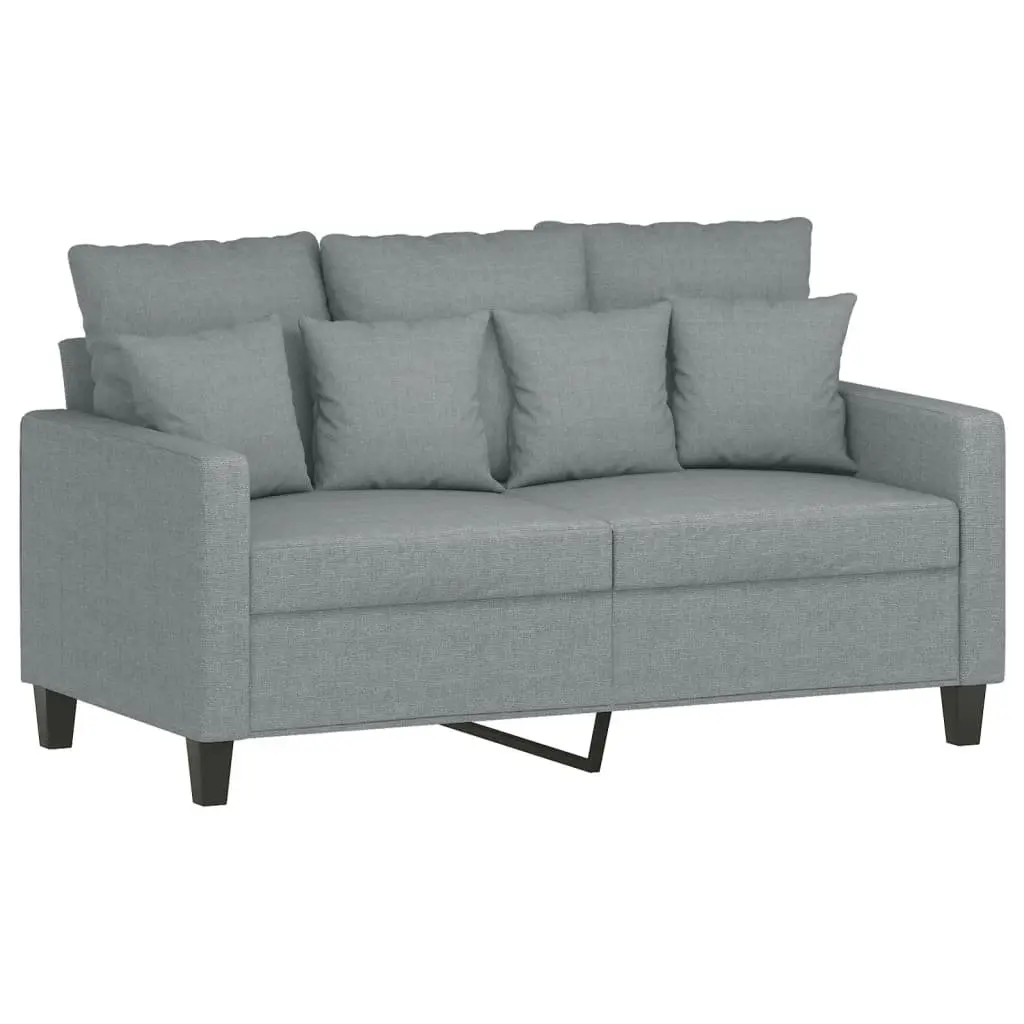 2 Piece Sofa Set Grey Fabric Lounge Suite Comfortable Padded Seating Armrests