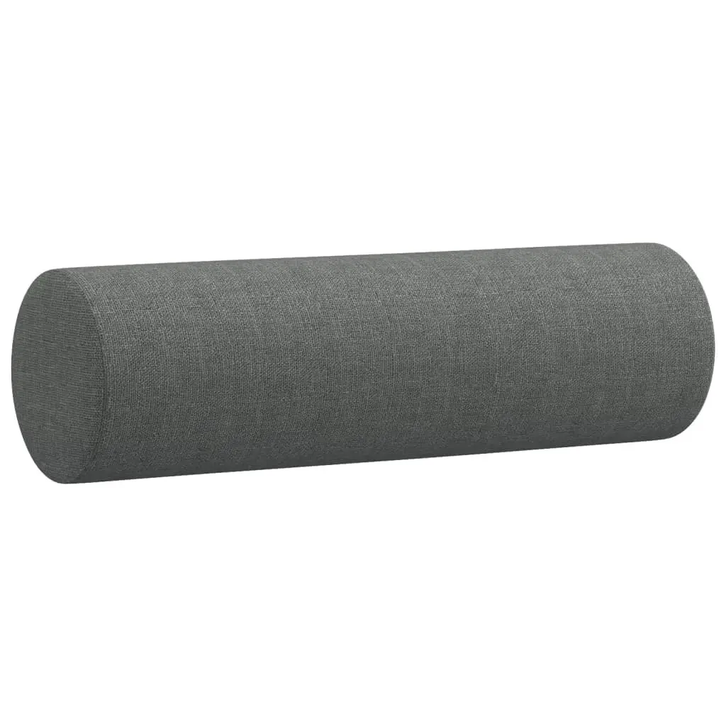 3 Piece Sofa Set with Footstool and Pillows Grey Fabric Living Room Furniture