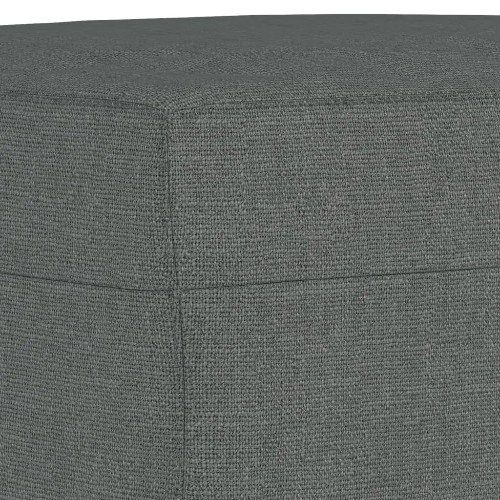 3 Piece Sofa Set with Footstool and Pillows Grey Fabric Living Room Furniture