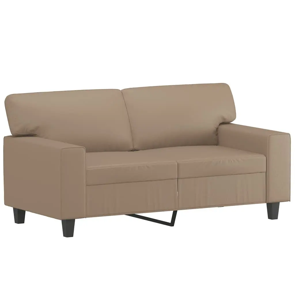 2 Piece Sofa Set Faux Leather Brown Living Room Lounge Suite Couch Seating