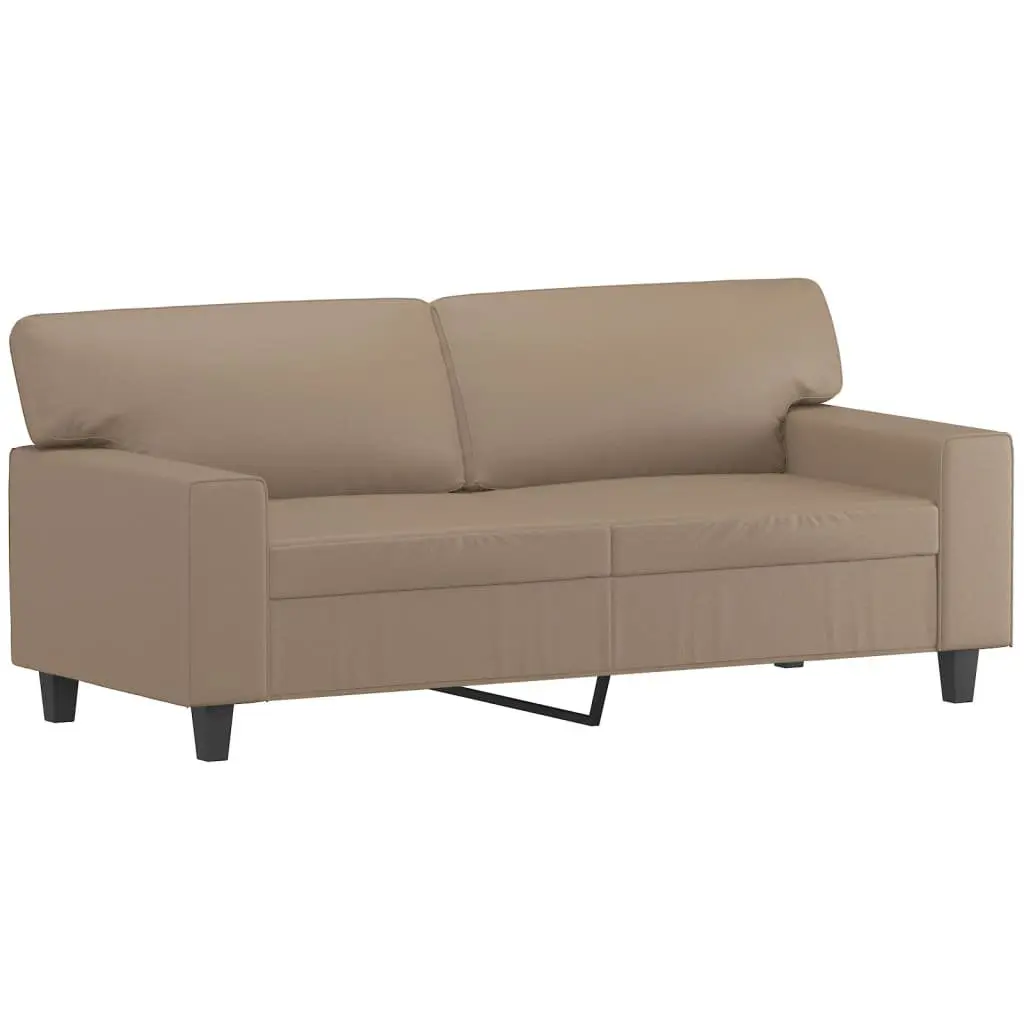 2 Piece Sofa Set Faux Leather Brown Living Room Lounge Suite Couch Seating
