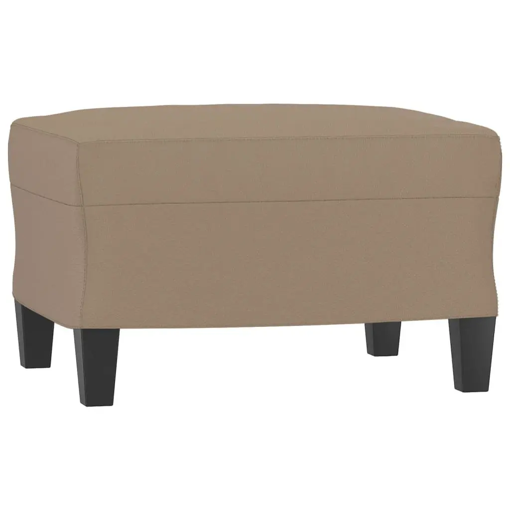 3 Piece Sofa Set Faux Leather Brown Living Room Furniture with Footstool Ottoman