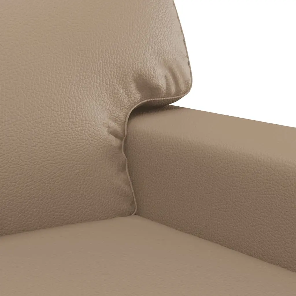 2 Piece Sofa Set Faux Leather Brown with Throw Pillows