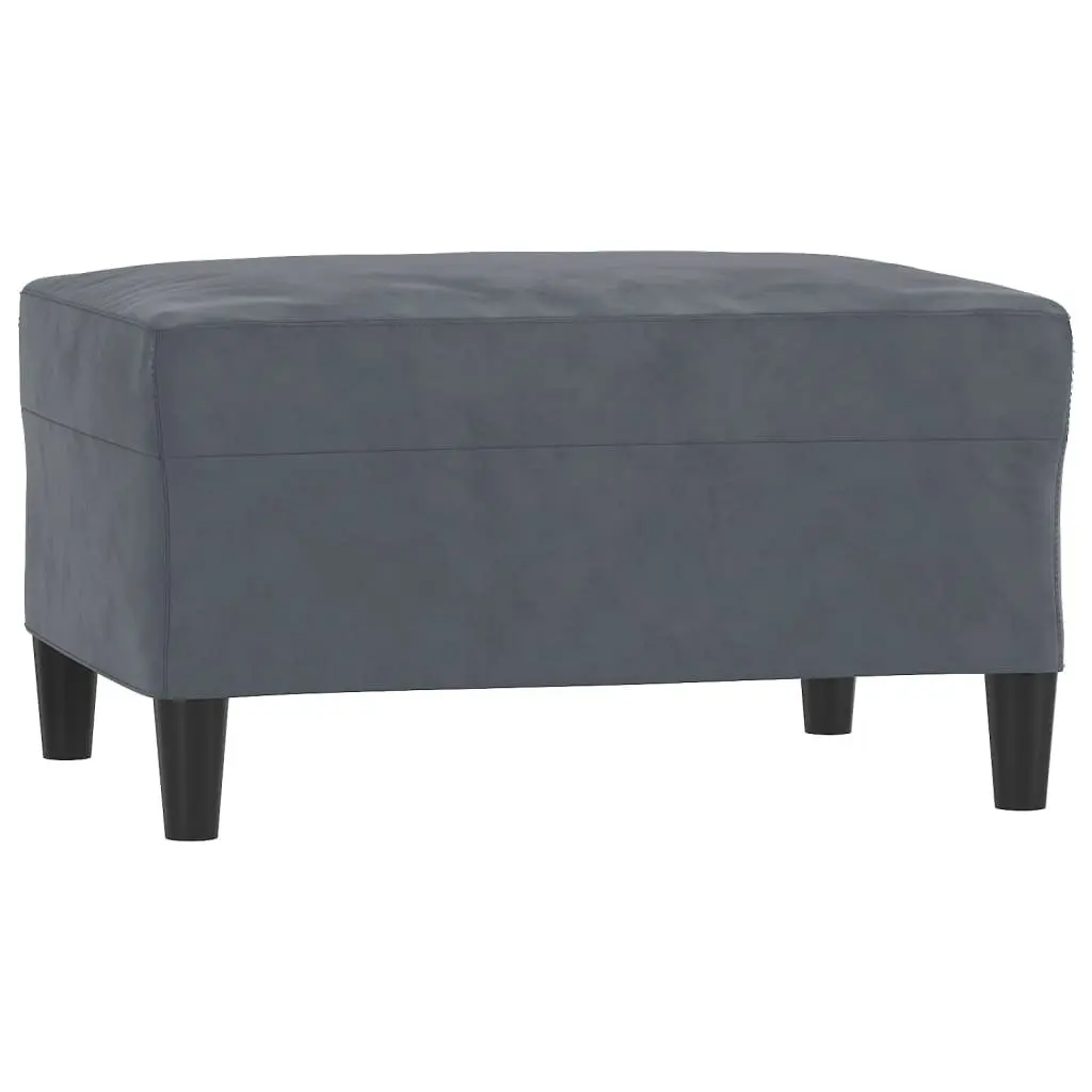 4 Piece Sofa Set Grey Velvet Lounge with Footstool Living Room Furniture