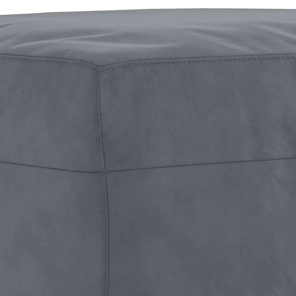 4 Piece Sofa Set Grey Velvet Lounge with Footstool Living Room Furniture