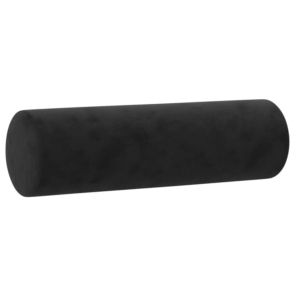 3 Piece Sofa Set Black Velvet Couch Living Room Furniture with Pillows Armrests